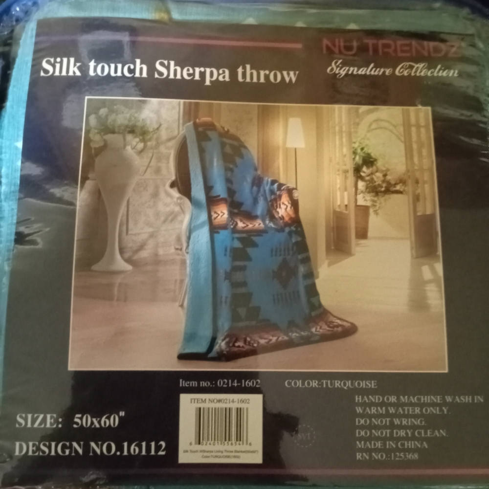 Throw turquoise color 50x60